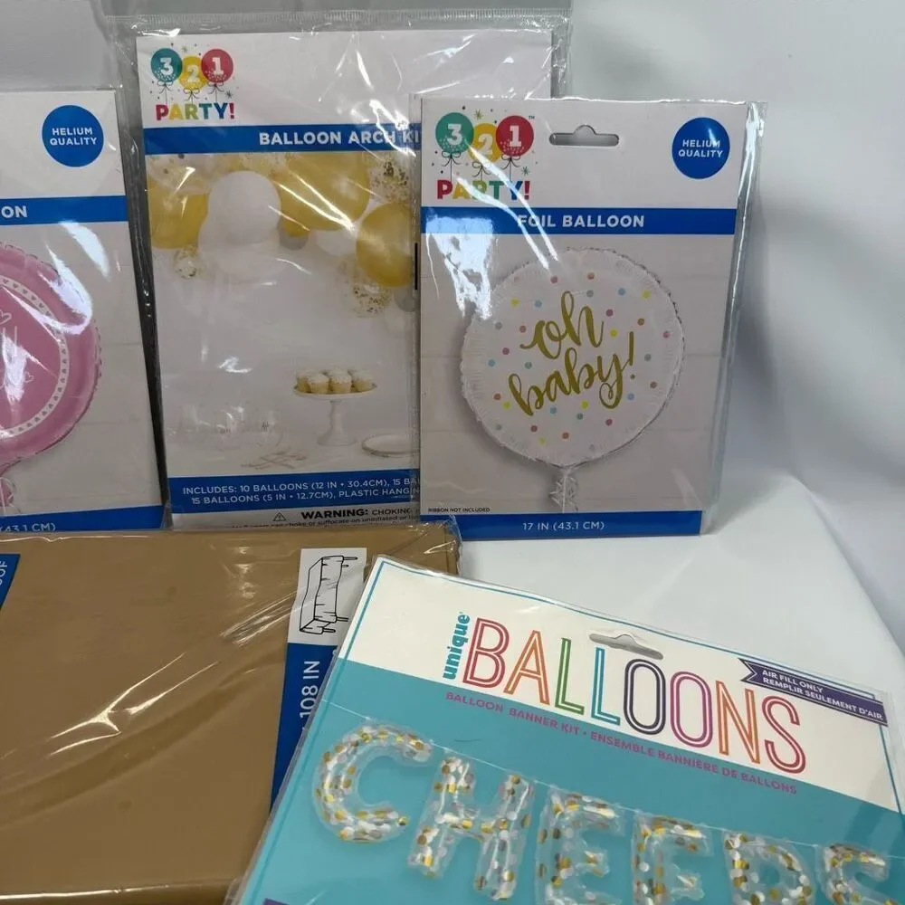 D22 Party Decorations-  7 piece It's a Girl party decor - mylar balloons, cheers